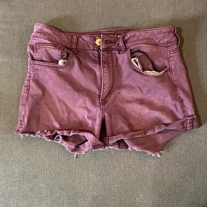maroon american eagle shorts